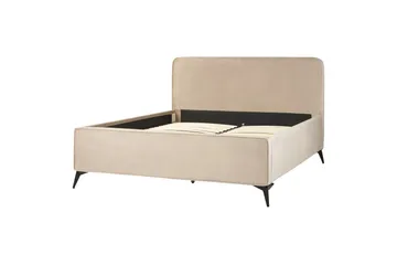 Säng med lamellram Valognes - Taupe, svart, 160x200 cm - Möbler - Säng - Sängram & sängstomme