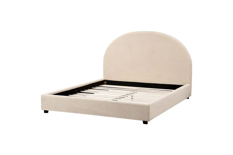 Säng med lamellram Vaucluse - Beige/Bouclé, 140x200 cm - Möbler - Säng - Sängram & sängstomme