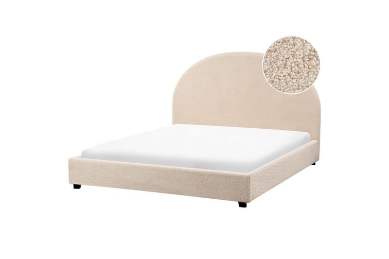 Säng med lamellram Vaucluse - Beige/Bouclé, 140x200 cm - Möbler - Säng - Sängram & sängstomme