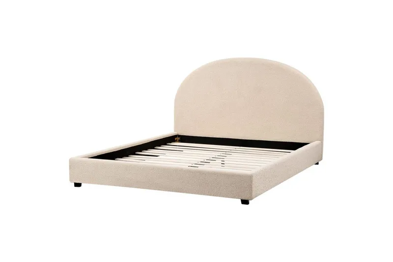 Säng med lamellram Vaucluse, Beige/Bouclé, 160x200 cm