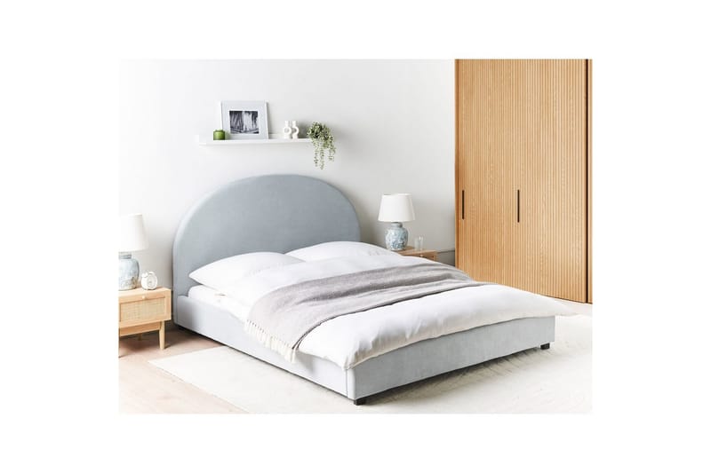 Säng med lamellram Vaucluse - Ljusblå/Polyester, 140x200 cm - Möbler - Säng - Sängram & sängstomme