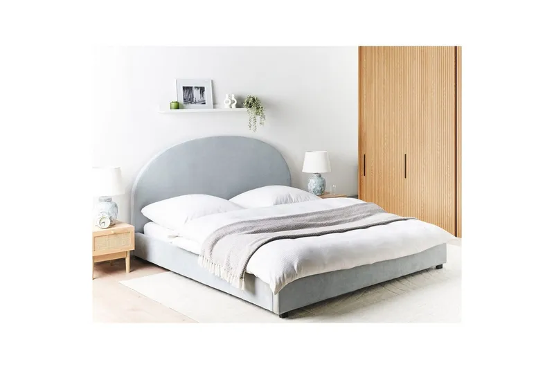 Säng med lamellram Vaucluse - Ljusblå/Polyester, 180x200 cm - Möbler - Säng - Sängram & sängstomme