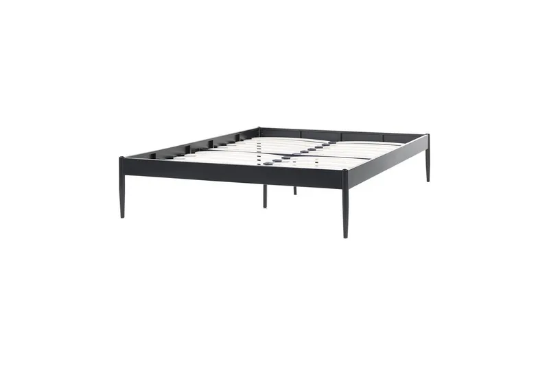 Säng med lamellram Vaurs, Svart, 140x200 cm