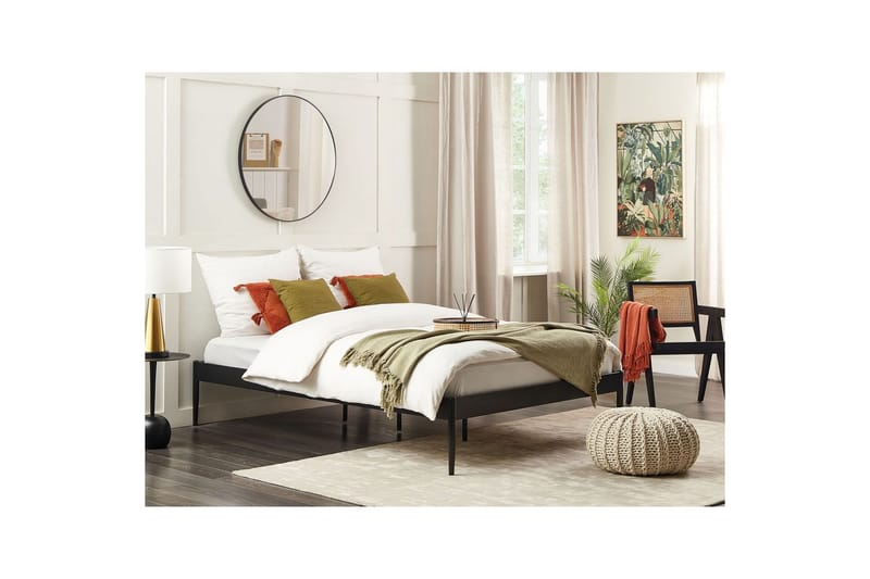 Säng med lamellram Vaurs - Svart, 140x200 cm - Möbler - Säng - Sängram & sängstomme