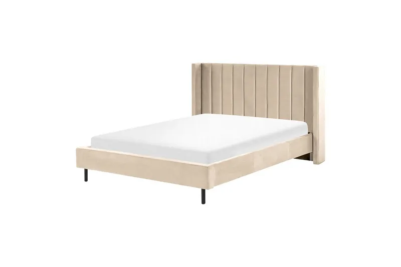 Säng med lamellram Villette - Beige, svart, 160x200 cm - Möbler - Säng - Sängram & sängstomme