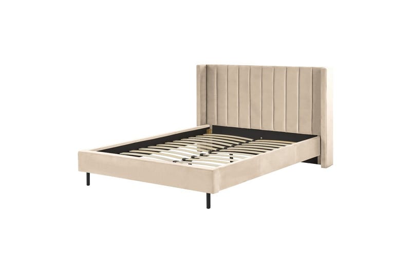 Säng med lamellram Villette - Beige, svart, 160x200 cm - Möbler - Säng - Sängram & sängstomme