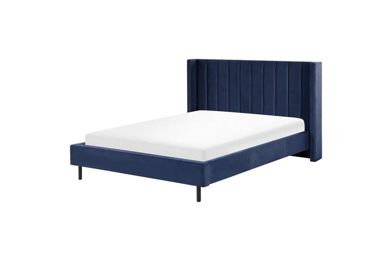 Säng med lamellram Villette - Blå, Svart, 160x200 cm - Möbler - Säng - Sängram & sängstomme