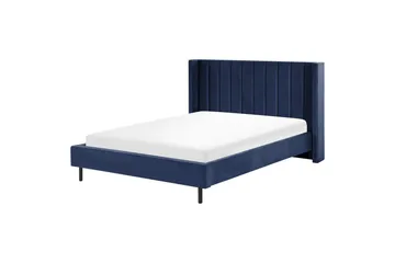 Säng med lamellram Villette - Blå, Svart, 160x200 cm - Möbler - Säng - Sängram & sängstomme