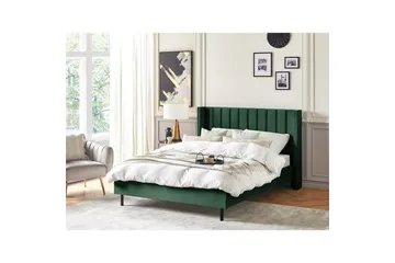 Säng med lamellram Villette - Grön, Svart, 140x200 cm - Möbler - Säng - Sängram & sängstomme