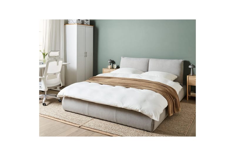 Säng med lamellram Vinay - Ljusgrå, 160x200 cm - Möbler - Säng - Sängram & sängstomme