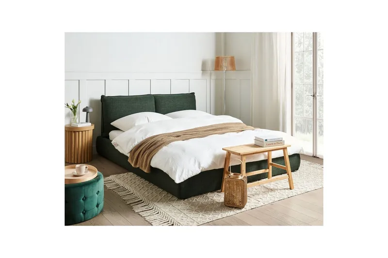 Säng med lamellram Vinay - Mörkgrön, 160x200 cm - Möbler - Säng - Sängram & sängstomme