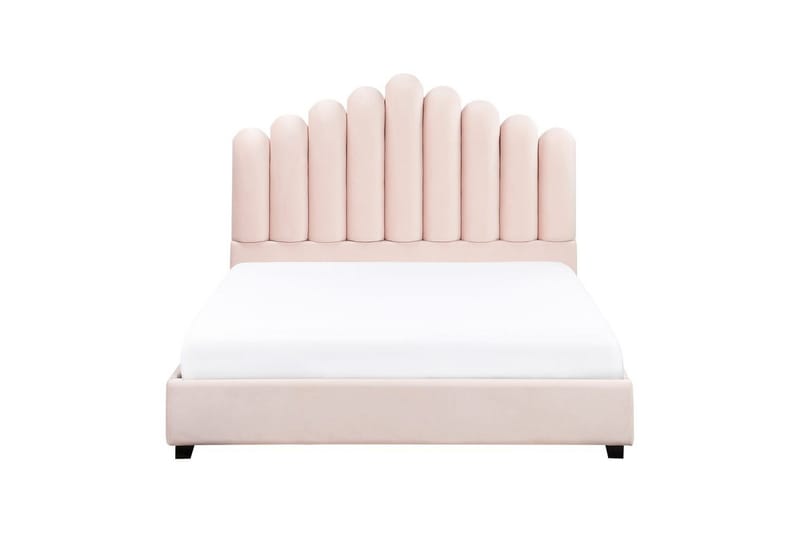 Säng med lamellram Vincennes - Rosa, Svart, 140x200 cm - Möbler - Säng - Sängram & sängstomme