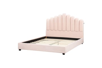 Säng med lamellram Vincennes - Rosa, Svart, 160x200 cm - Möbler - Säng - Sängram & sängstomme