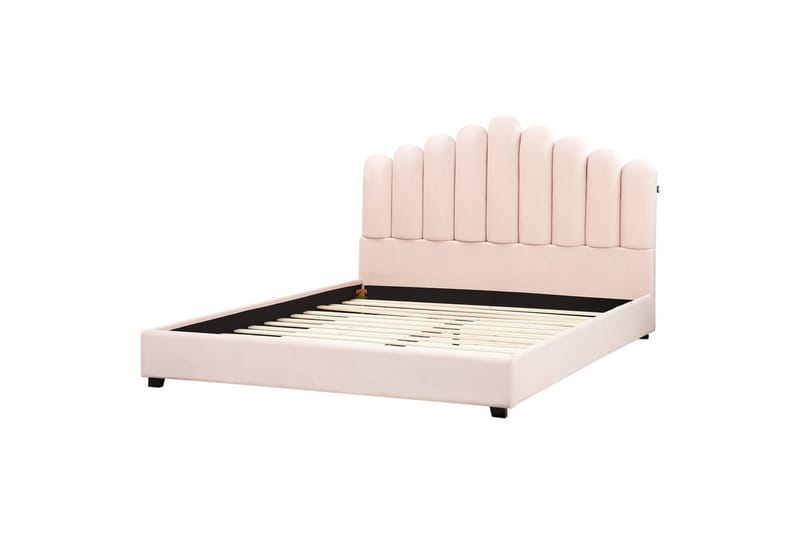 Säng med lamellram Vincennes - Rosa, Svart, 180x200 cm - Möbler - Säng - Sängram & sängstomme