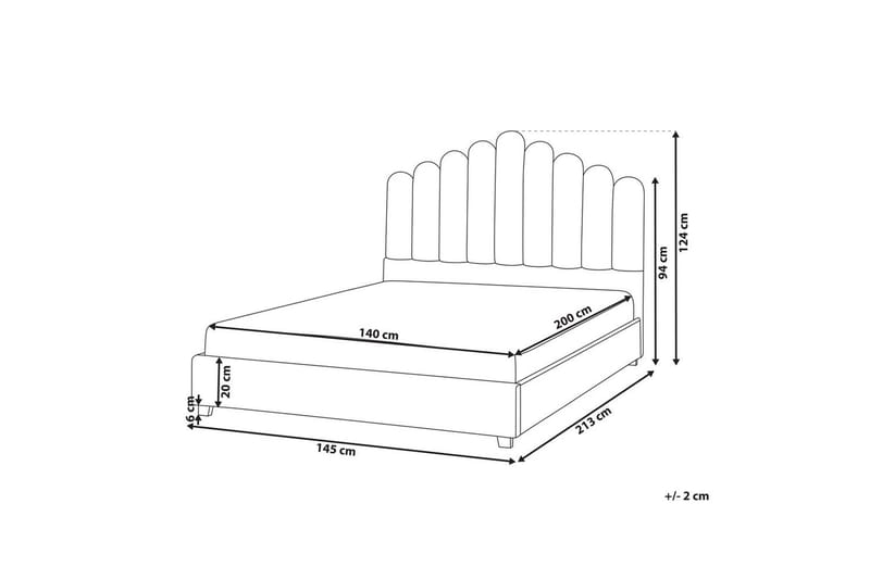 Säng med lamellram Vincennes - Taupe, svart, 140x200 cm - Möbler - Säng - Sängram & sängstomme