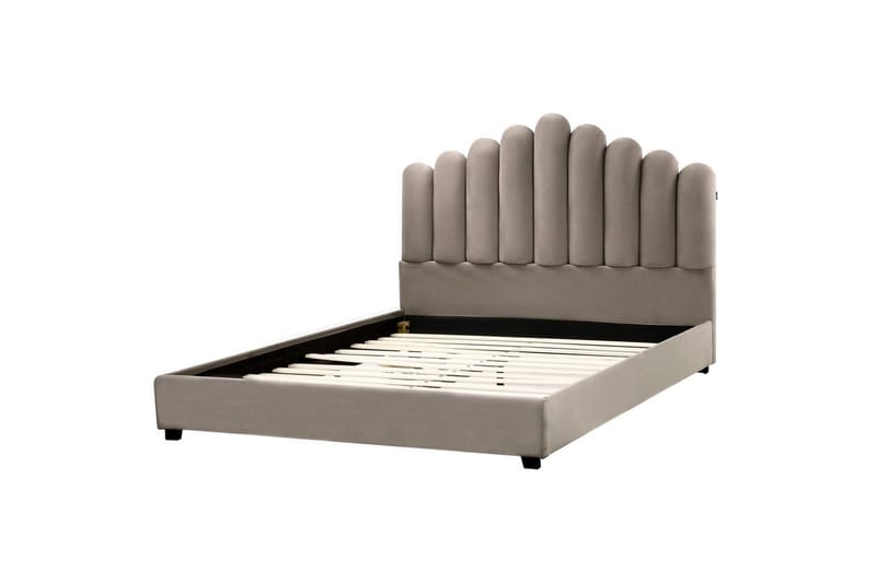 Säng med lamellram Vincennes, Taupe, svart, 160x200 cm