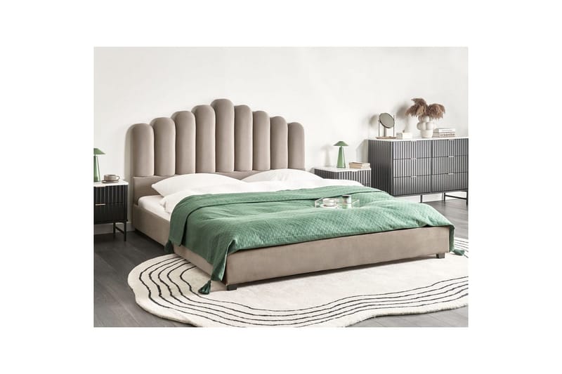 Säng med lamellram Vincennes - Taupe, svart, 180x200 cm - Möbler - Säng - Sängram & sängstomme