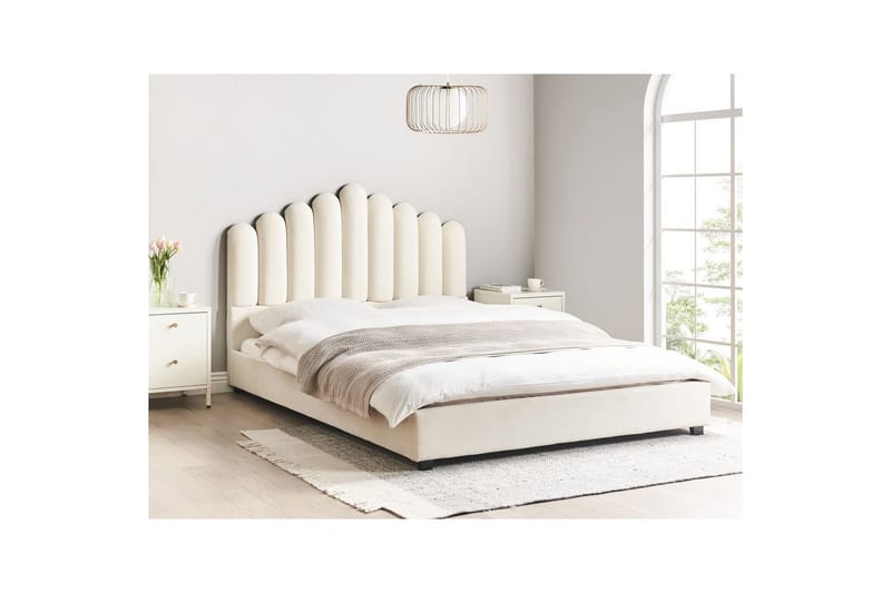 Säng med lamellram Vincennes - Vit, Svart, 140x200 cm - Möbler - Säng - Sängram & sängstomme