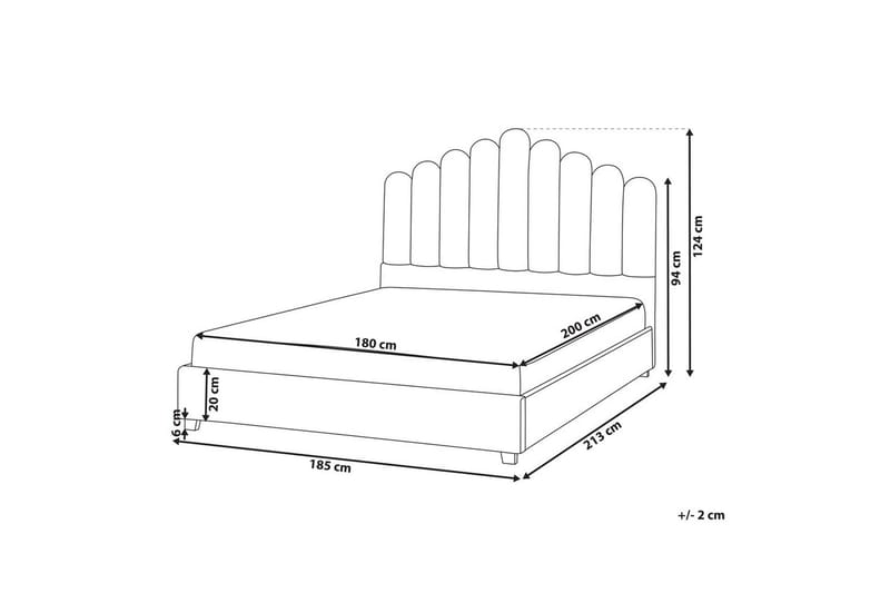 Säng med lamellram Vincennes - Vit, Svart, 180x200 cm - Möbler - Säng - Sängram & sängstomme