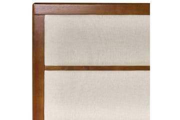 Säng med lamellram Poissy - Mörk trä, beige, 160x200 cm - Möbler - Säng - Sängram & sängstomme