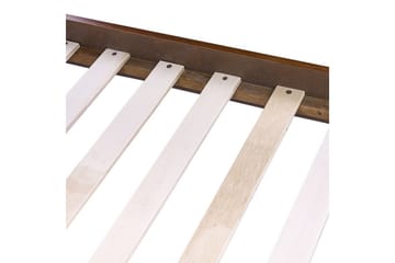 Säng med lamellram Poissy - Mörk trä, beige, 160x200 cm - Möbler - Säng - Sängram & sängstomme