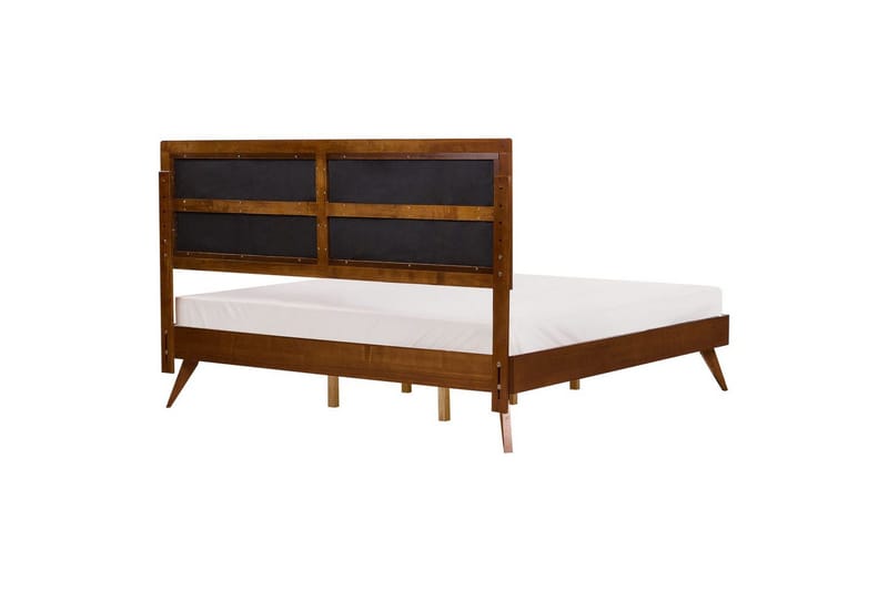 Säng med lamellram Poissy - Mörk trä, beige, 180x200 cm - Möbler - Säng - Sängram & sängstomme
