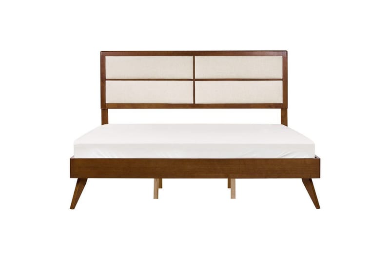 Säng med lamellram Poissy - Mörk trä, beige, 180x200 cm - Möbler - Säng - Sängram & sängstomme