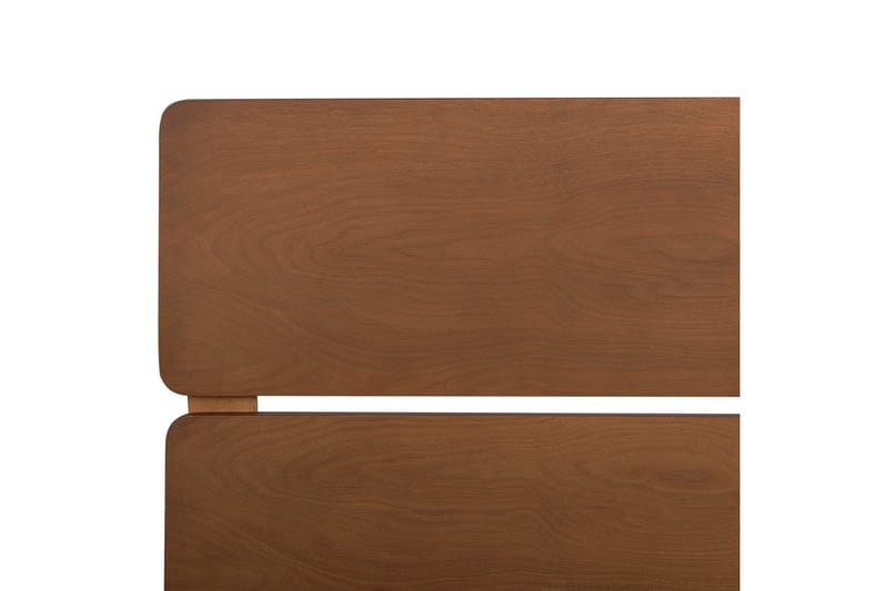 Säng med LED-belysning Boisset - Brun/Gummiträ, 180x200 cm - Möbler - Säng - Sängram & sängstomme