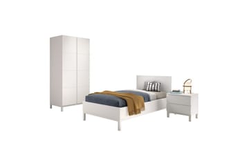 Säng med nattduksbord 2-dörrs garderob Eva - Möbler - Säng - Möbelset för sovrum