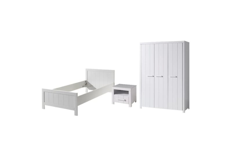 Säng med nattduksbord 3-dörrars garderob Erik
