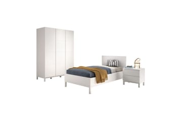 Säng med nattduksbord 3-dörrars garderob Eva - Möbler - Säng - Möbelset för sovrum