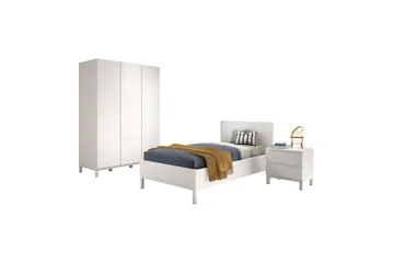 Säng med nattduksbord 3-dörrars garderob Eva - Möbler - Säng - Möbelset för sovrum