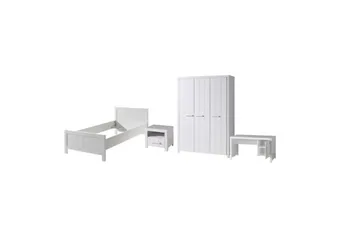 Säng med nattduksbord 3-dörrars garderob Skrivbord Erik - Möbler - Säng - Möbelset för sovrum