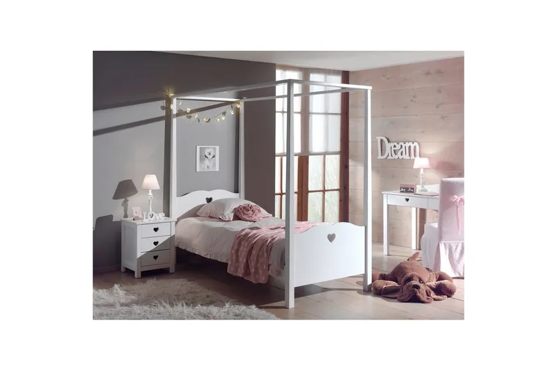 Säng med nattduksbord Amori Vit - Möbler - Säng - Möbelset för sovrum