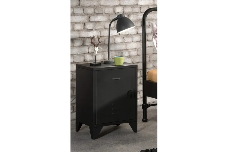 Säng med nattduksbord Bronxx Svart - Svart - Möbler - Säng - Möbelset för sovrum