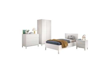 Säng med nattduksbord garderob byrå Eva 2 dörrar - 2 dörrar - Möbler - Säng - Möbelset för sovrum