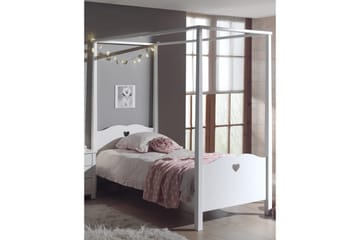 Säng med nattduksbord garderob textilset Amori Vit - Möbler - Säng - Möbelset för sovrum