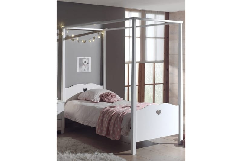 Säng med nattduksbord garderob textilset Amori Vit - Möbler - Säng - Möbelset för sovrum