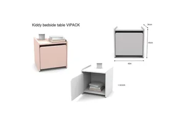 Säng med nattduksbord Kiddy Rosa - Rosa - Möbler - Säng - Möbelset för sovrum