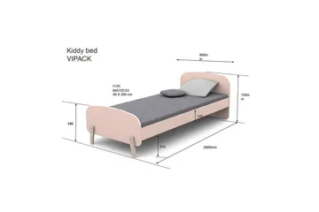 Säng med nattduksbord Kiddy Rosa - Rosa - Möbler - Säng - Möbelset för sovrum