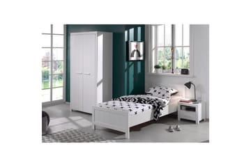 Säng med ribbotten nattduksbord 2-dörrars garderob Erik - Möbler - Säng - Möbelset för sovrum