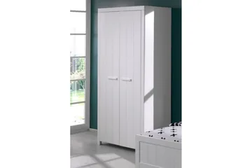 Säng med ribbotten nattduksbord 2-dörrars garderob skrivbord bokhylla låda Erik - Möbler - Säng - Möbelset för sovrum