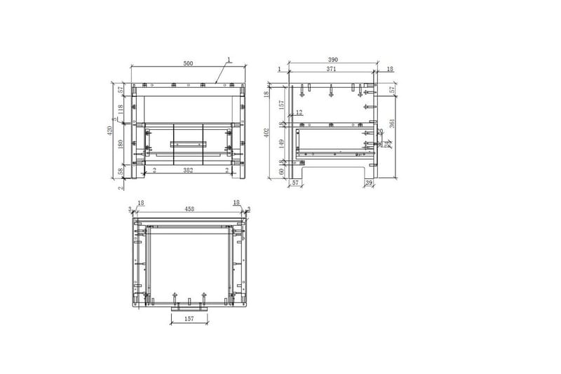 Säng med ribbotten nattduksbord 3-dörrars garderob skrivbord bokhylla låda Erik - Möbler - Säng - Möbelset för sovrum