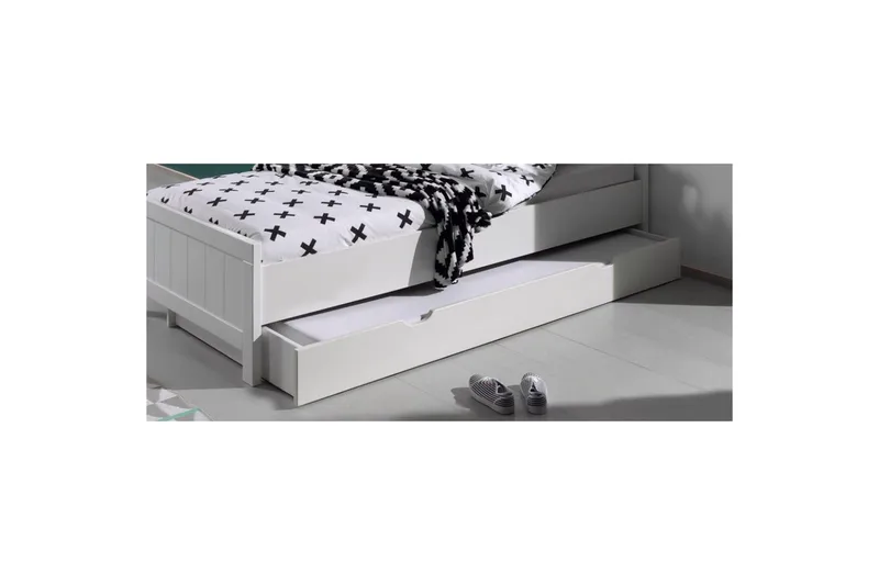 Säng med ribbotten nattduksbord 3-dörrars garderob skrivbord låda Erik - Möbler - Säng - Möbelset för sovrum