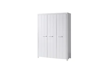 Säng med ribbotten nattduksbord 3-dörrars garderob skrivbord låda Erik - Möbler - Säng - Möbelset för sovrum