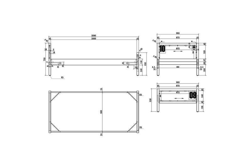 Säng med ribbotten nattduksbord Alex - Möbler - Säng - Möbelset för sovrum