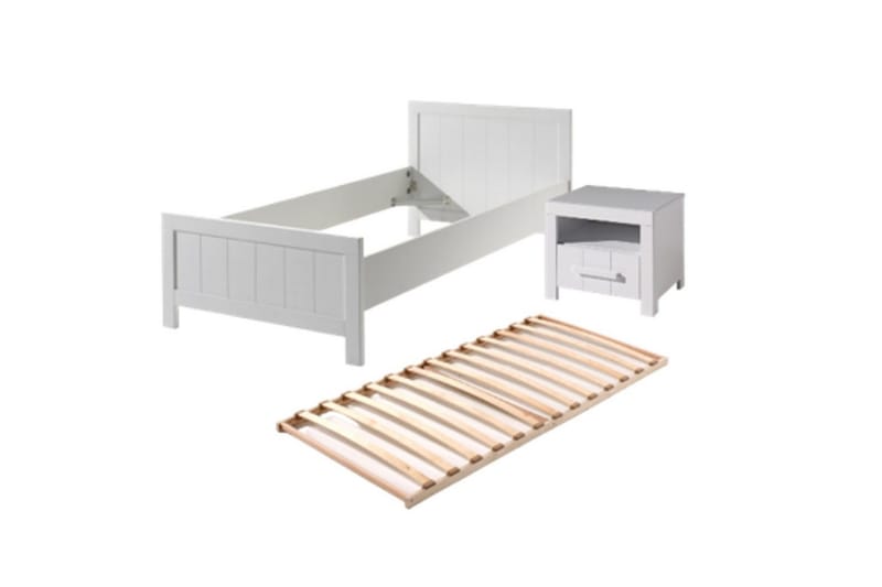 Säng med ribbotten nattduksbord Erik