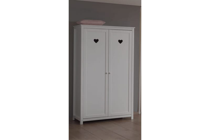 Säng med ribbotten nattduksbord garderob låda Amori Vit 2 dörrar - 2 dörrar - Möbler - Säng - Möbelset för sovrum