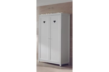 Säng med ribbotten nattduksbord garderob skrivbord Amori Vit 2 dörrar - 2 dörrar - Möbler - Säng - Möbelset för sovrum