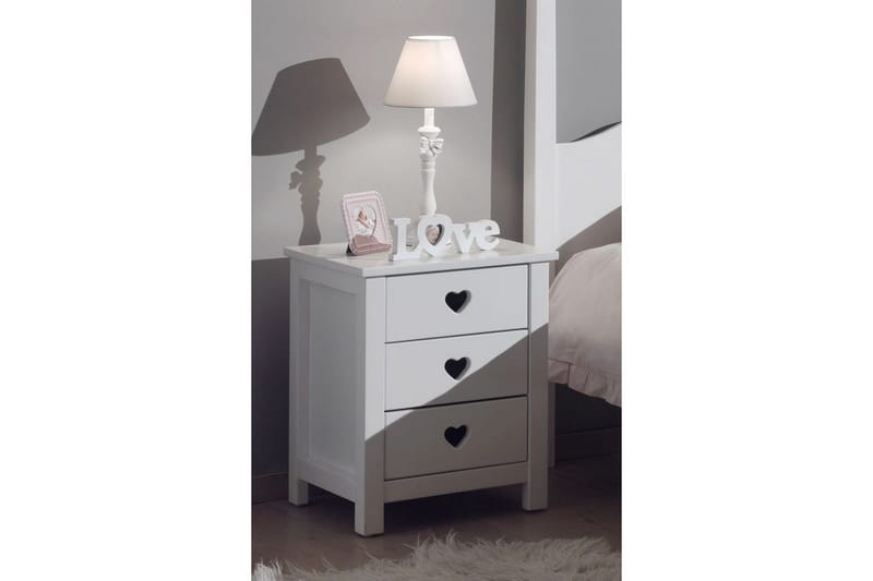 Säng med ribbotten nattduksbord garderob skrivbord bokhylla Amori Vit 2 dörrar - 2 dörrar - Möbler - Säng - Möbelset för sovrum